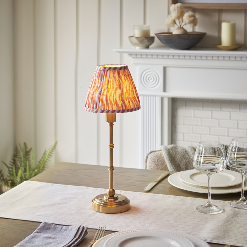 Burley Rechargeable Metal Table Lamp, Coral Pink