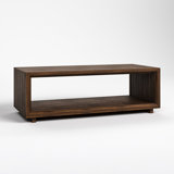 Stickley Saranac Cocktail Table, Coffee Table, Solid Rustic Walnut, Sustainable Construction, Open Back, Sled Base, 54in W x 24in D x 18in H, Made in USA