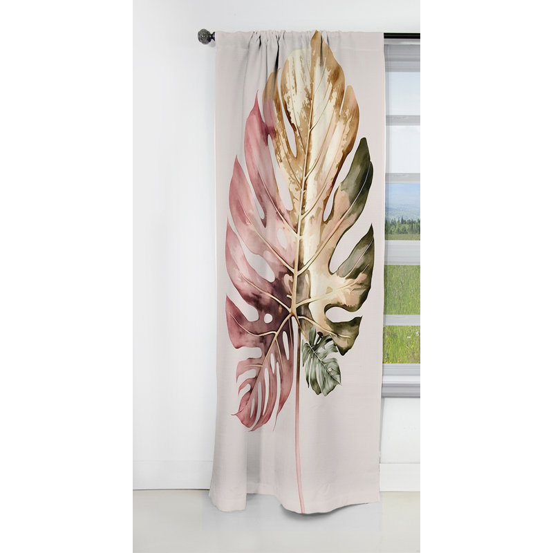 Carmen - Rideau à motif floral - Rideau occultant à motif floral - 1 panneau, L 52 po x L 108 po