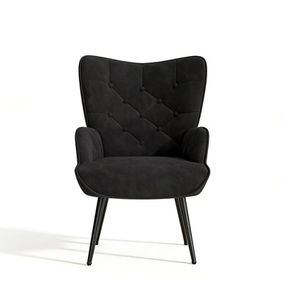 Fauteuil d'appoint convertible en velours Mid-Century