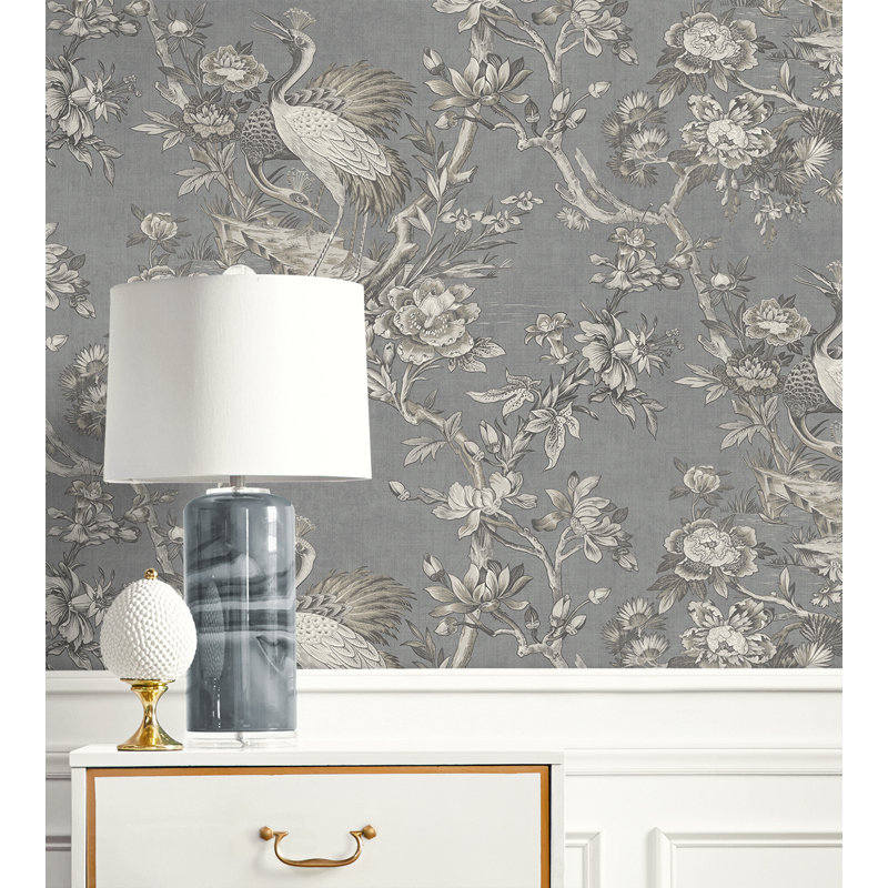 Papier peint Winship mat en étain Alice Crane Toile, Noisette métallique
