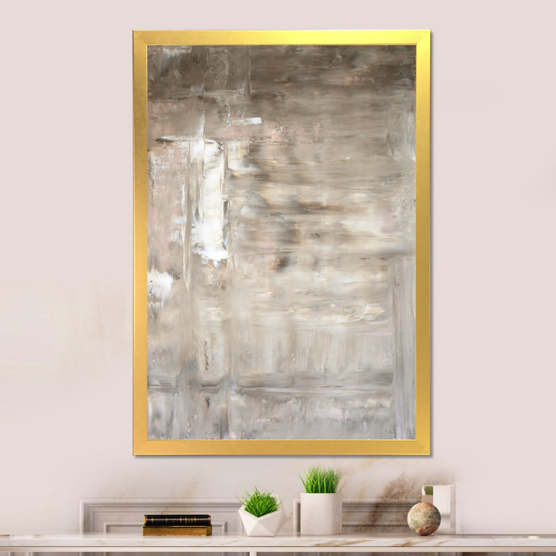 Art moderne gris et bleu II 2FDP47799, H 36 po x l 24 po x P 1 po, Cadre doré