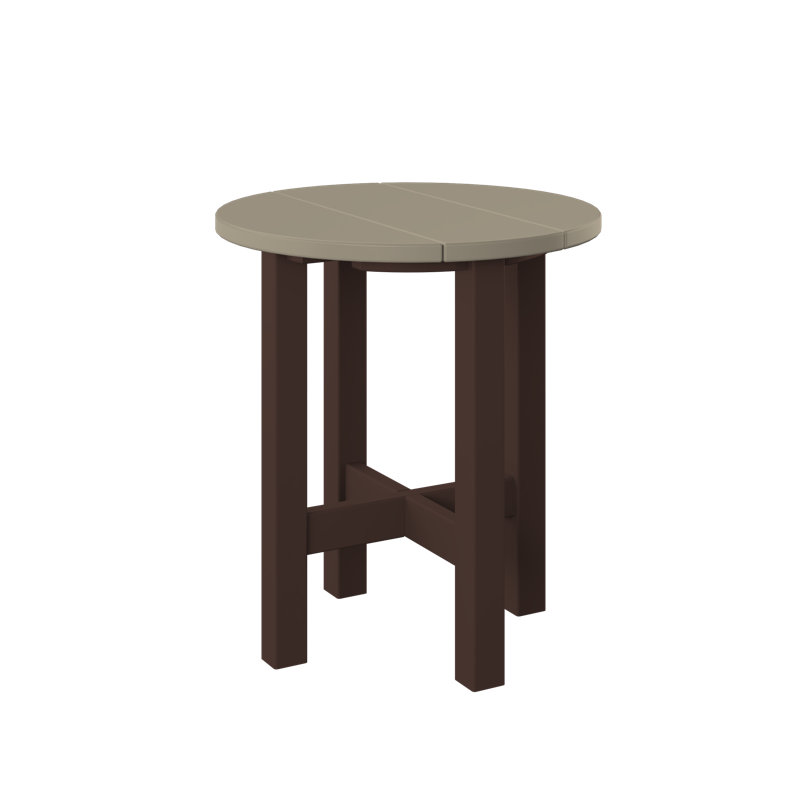  Table de bout ronde. Bois vieilli et brun Tudor, Brun Tudor, Bois vieilli