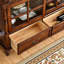 Deep-cherry Solid + Manufactured Wood+Glass Sideboard-567197473-567197475