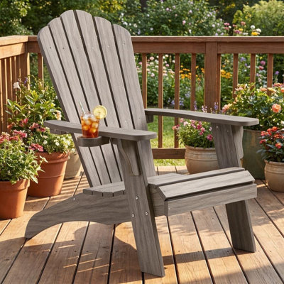 Oversized Adirondack Chair with Cup Holder