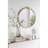 30x31" Round Wall Mirror With Gold Finish And Decorative Leaf Crest