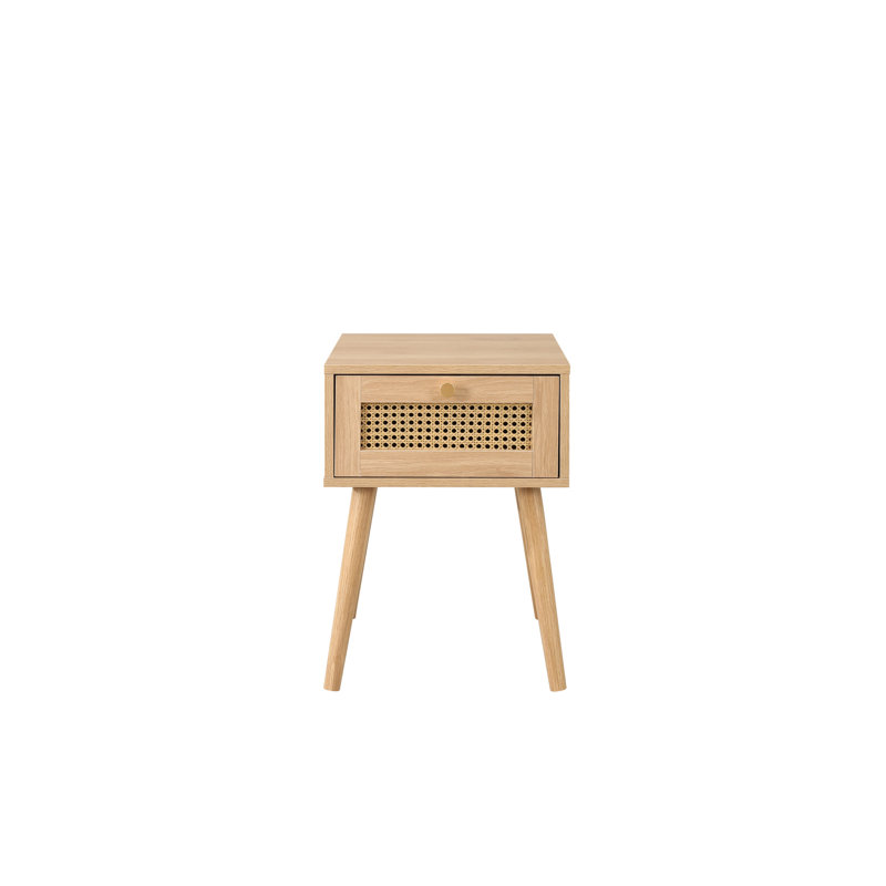 Noemi 38cm W MFC Bedside Table, Oak