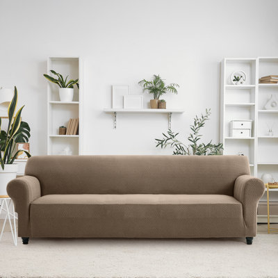 Durable Spandex Stretch Sofa Cover - Jacquard Pattern Sofa Slipcover & Furniture Protector