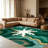 Green Agate Snowflake area rugs for Living Room, Soft and Comfortable, Suitable for all seasons, easy to maintain, machine washable Indoor floor mat, Under Table Farmhouse suitable for Bedroom, Dining Room, Study, Patio, Balcony, Home Decor-151894700