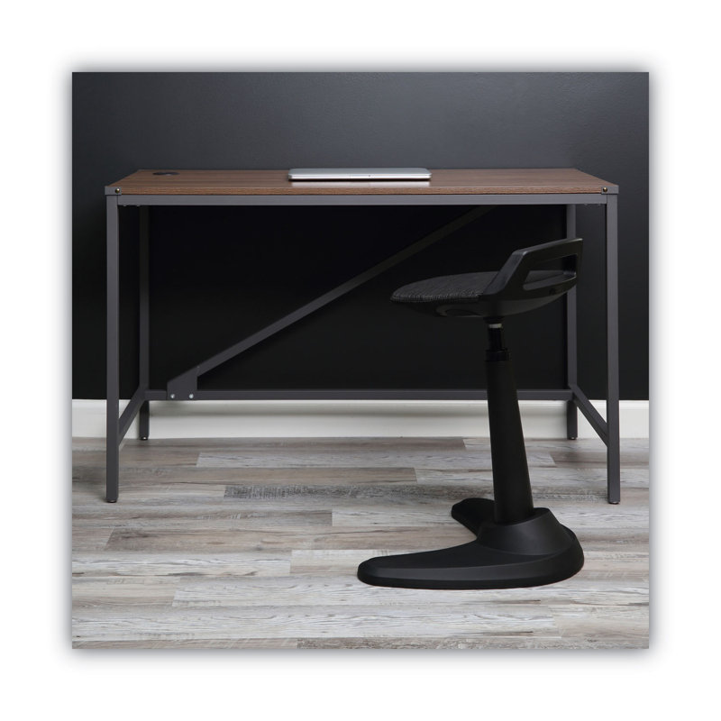 Adaptive Ergo Black Sit-to-Stand Perch Stool with Auto-Return Swivel