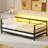 Black Metal Twin Size Daybed With Pop-Up Trundle-656306278
