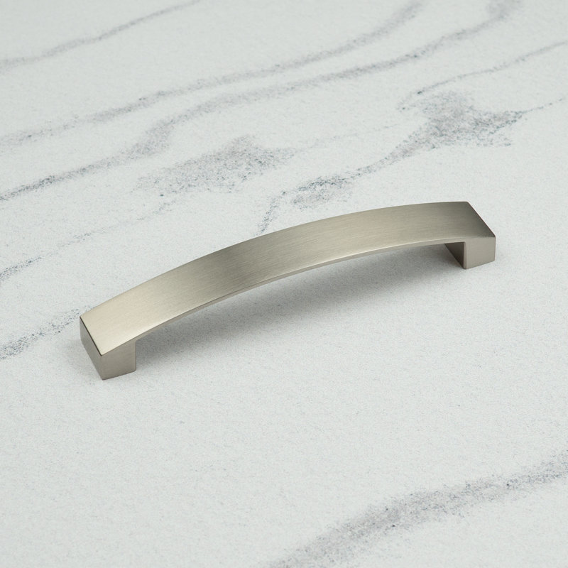 Brushed Nickel Curved Bow D-Bar Handles, 128mm