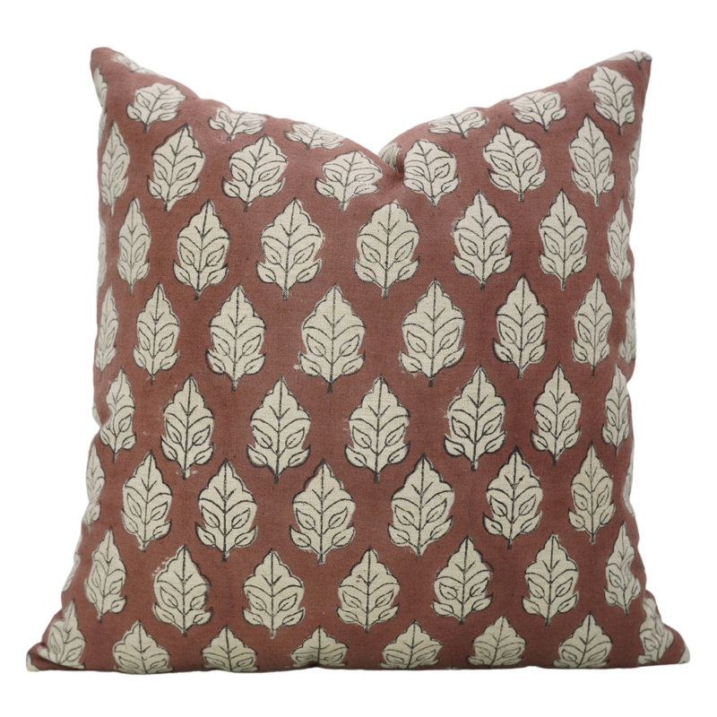 Housse de coussin Fabividine Floral Home Decor, impression en bloc, Mayur, H 16 po x l 16 po