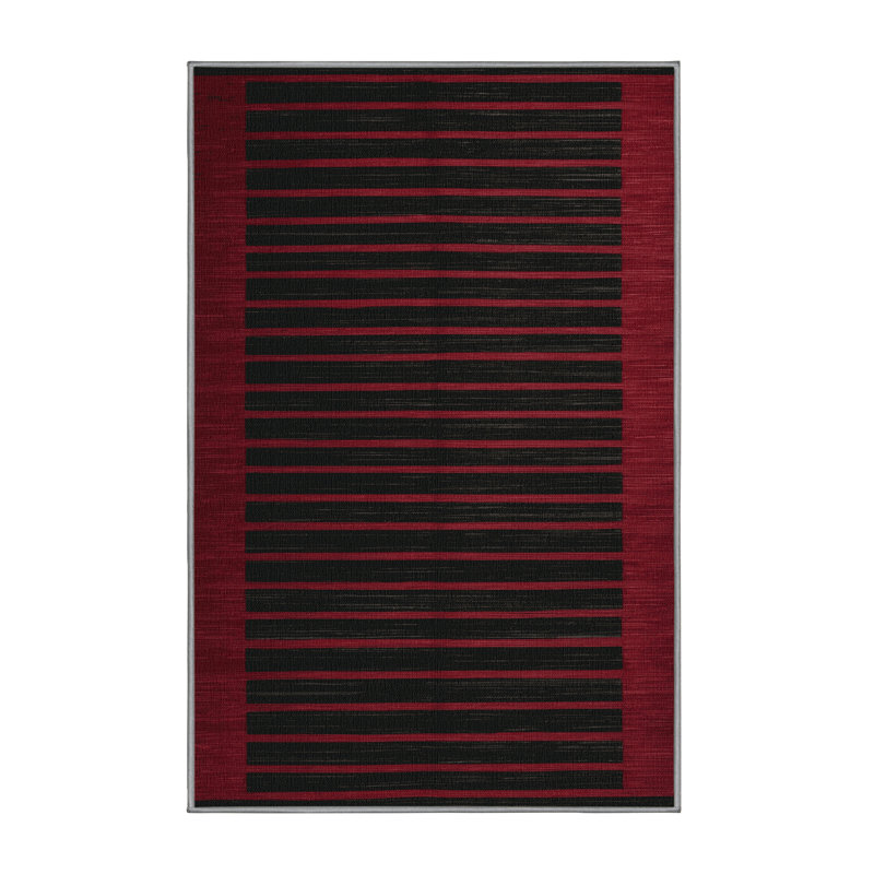 Machine Washable Horizontal Stripes Brown Area Rug, Rectangle 2' x 3'