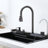 Pull-out Facuet Single Bowl Sink Kitchen Vegetable Sink 304 Whale Waterfall Sink Stainless Steel Dish Sink Vegetable Sink Household Vegetable Washing Basin
