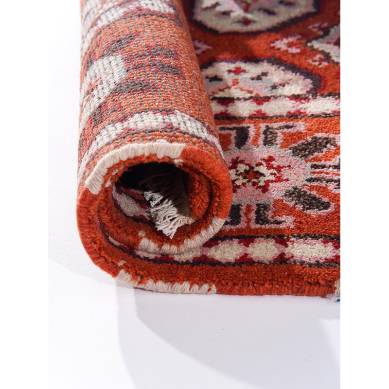 Tapis d'intérieur multicolore en soie et laine fait main, Rectangle 4pi x 6 pi