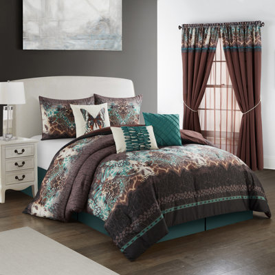 Butterfly Print 7 Piece Comforter Set