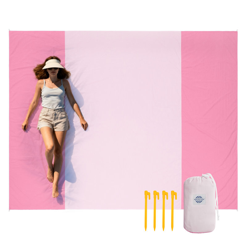 Couverture de plage imperméable Family, L 84 po x P 108 po, Rose