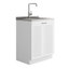 Murphy - Armoire à linge 28 po avec robinet et évier en acier inoxydable - blanc-8866516