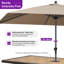  Parasol de terrasse carré de 10 pi x 10 pi avec parasol de table carré en aluminium et parasol de marché avec 8 nervures robustes pour terrasse de jardin, piscine, taupe-1505042371-1503124747