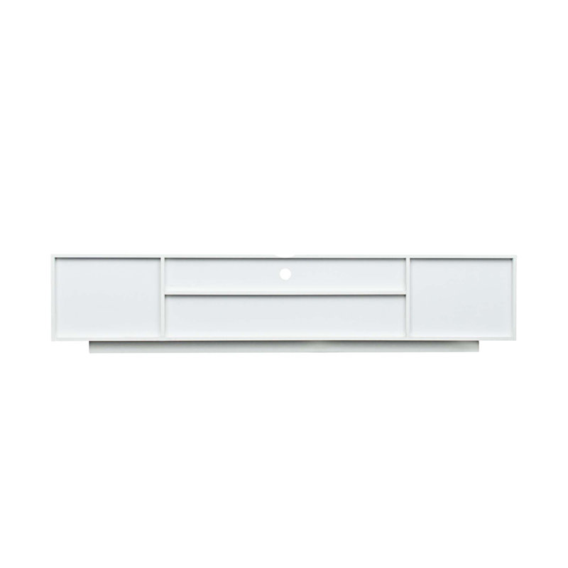 Meuble télé avec lumières DEL et tiroirs de rangement Maximili, Blanc