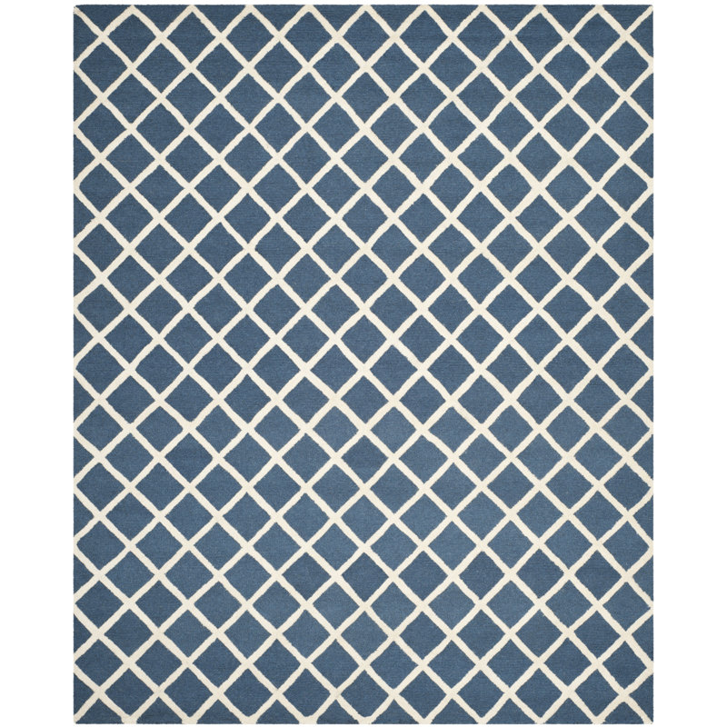 Sanyla Hand Tufted Wool Geometric Rug, Rectangle 8' x 10'