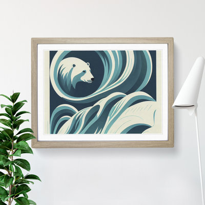 Polar Bear Deco - Framed Print