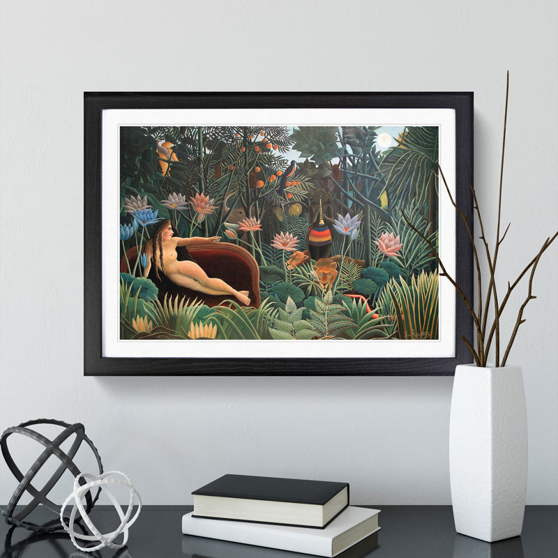 The Dream by Henri Rousseau - Picture Frame Painting, 36cm H x 48cm W x 2cm D, Black