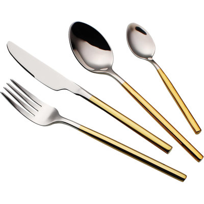 24-Piece Stainless Steel Flatware Set For 6, Heavy Duty 18/10 ware With Modern Design, Mirror Polished, Dishwasher Safe, Includes Knife, Fork, Spoon, And Gift Accessories