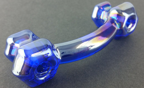(Paquet de 5) Poignée carnaval en verre de 3 pouces bleu cobalt