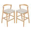 Rubberwood Barstool, Natural Finished and Beige Upholstery-40323557