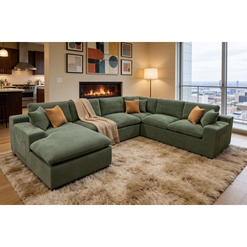 Canapé modulaire James James, Dark Green Polyester Blend