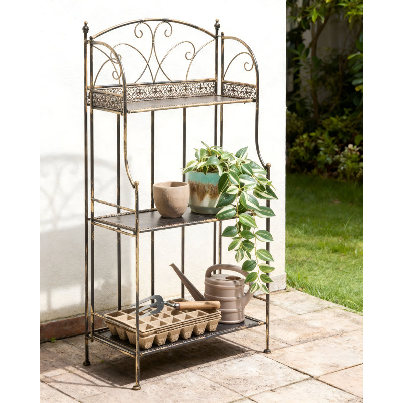 60cm W Iron Shelving Unit, Black