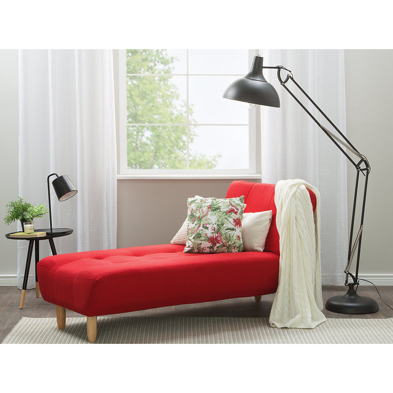 Seren Upholstered Chaise Lounge, Red