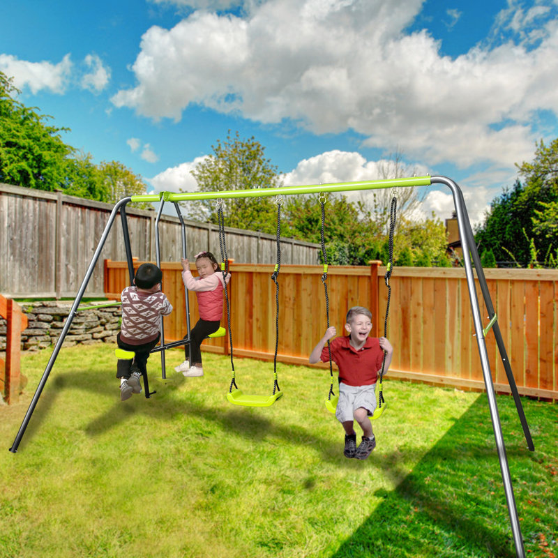Balançoire Lime pour les enfants de 3 ans et plus: formation en métal d'une capacité de 440 lb