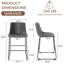  Tabouret de comptoir en cuir synthétique moderne de 25,4 po de hauteur avec pieds et repose-pieds en métal-324824794-316050794-324897427