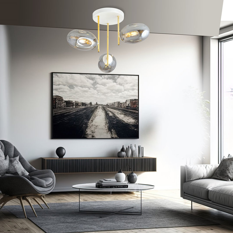 Maleya 3 - Light Unique/Statement Chandelier, Graphite
