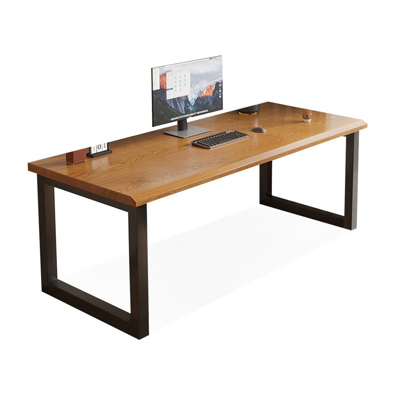 Bureau d'écriture rectangulaire en bois massif noyer, H 29,53 po x l 70,87 po x P 27,56 po