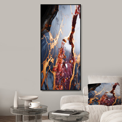 Gold Gold River VI - reproduction d'art abstrait mural