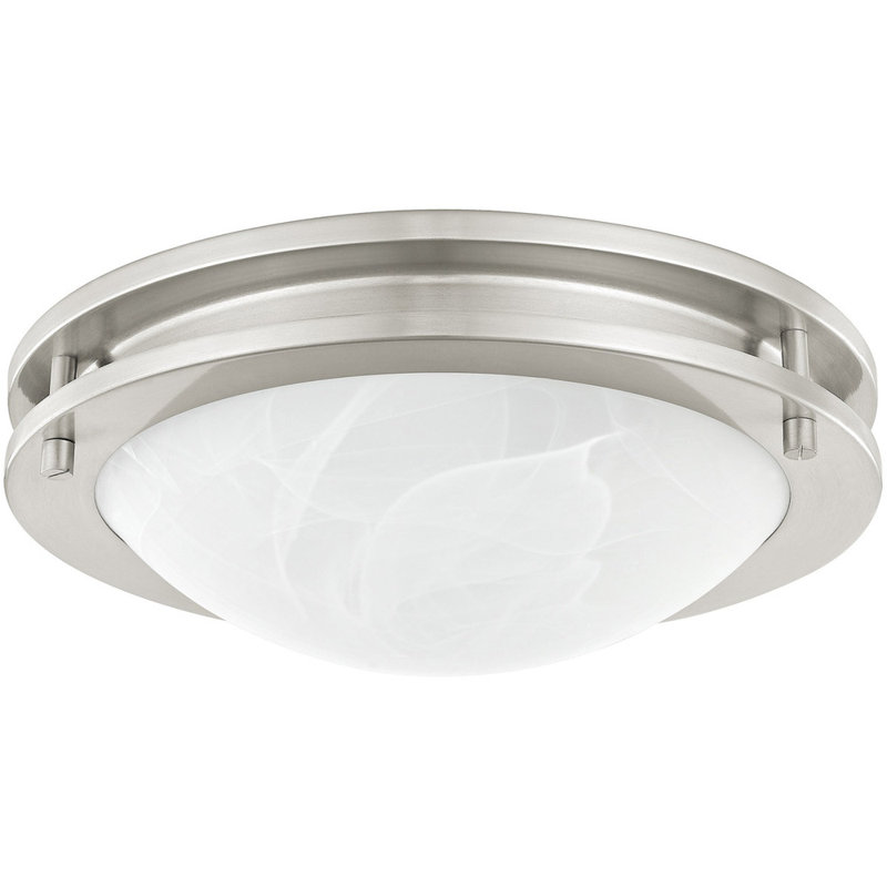 Glass Flush Mount, 3.5" H x 11" W x 11" D, Chrome