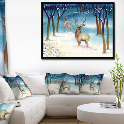 «Amazing Winter Forest with Deer», impression