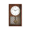 Horloge murale rectangulaire en bois massif brun et blanc