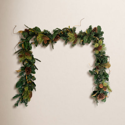 108" Pre-Lit Magnolia Christmas Garland