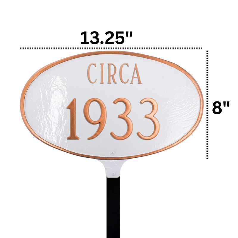 Historical 2-Line Lawn Address Sign, Black/Gold