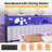 Queen Size Headboard, Adjustable Upholstered Headboard With 2 Tier Shelves And Pegboard With Charging Stations And LED Lights, Modern Bed Headboard With Storage Linen And Light Gray-1072177773-1072177768