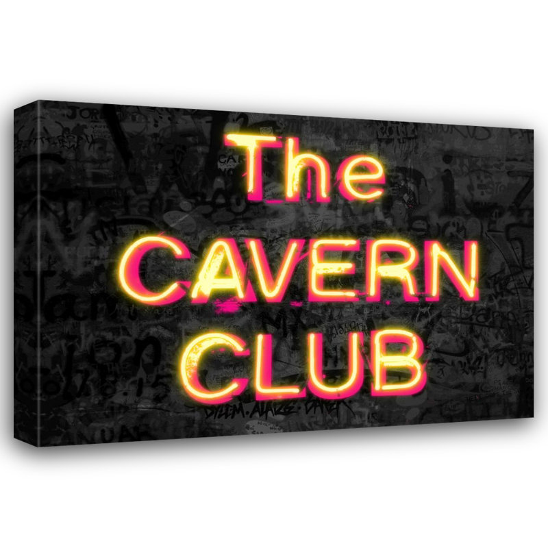 "Beatles the Cavern Club" par Stephen Chambers - Art textuel sur toile tendue, H 32 po x l 36 po x P 1,5 po