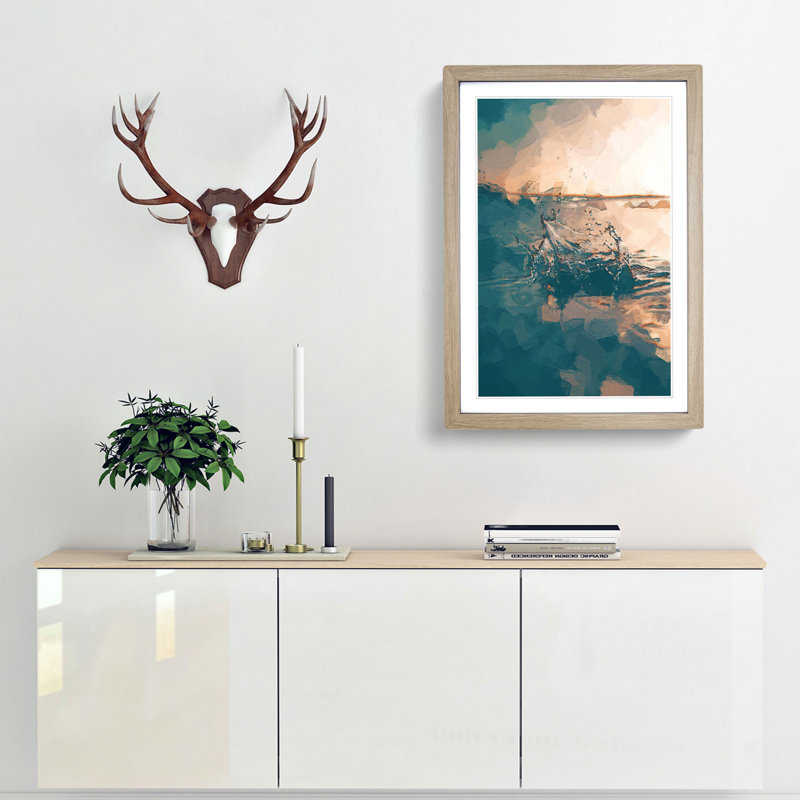Make a Splash in Abstract - Picture Frame Graphic Art Print, 76cm H x 50cm W x 2cm D, Oak