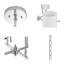 Lustre 6 lumières avec abat-jour tambour en tissu chromé Voir ci-dessous-655685156