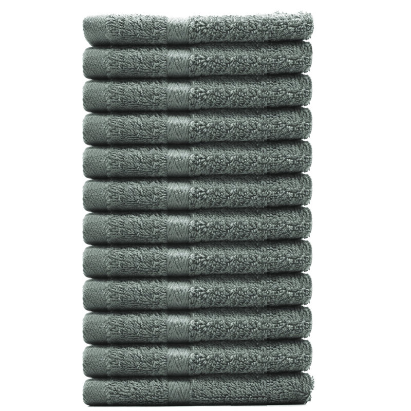 Cotton 12 Piece Guest Towel Same-Size Bale, Grey