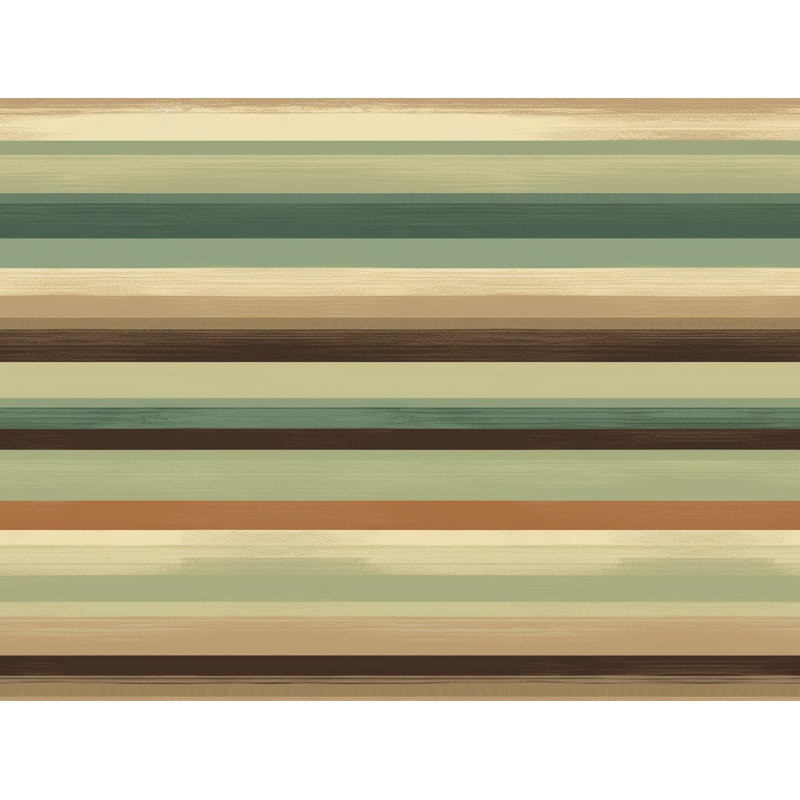 Literie à motif cachemire, Housse de couette grand, Brun / rayures vertes 1